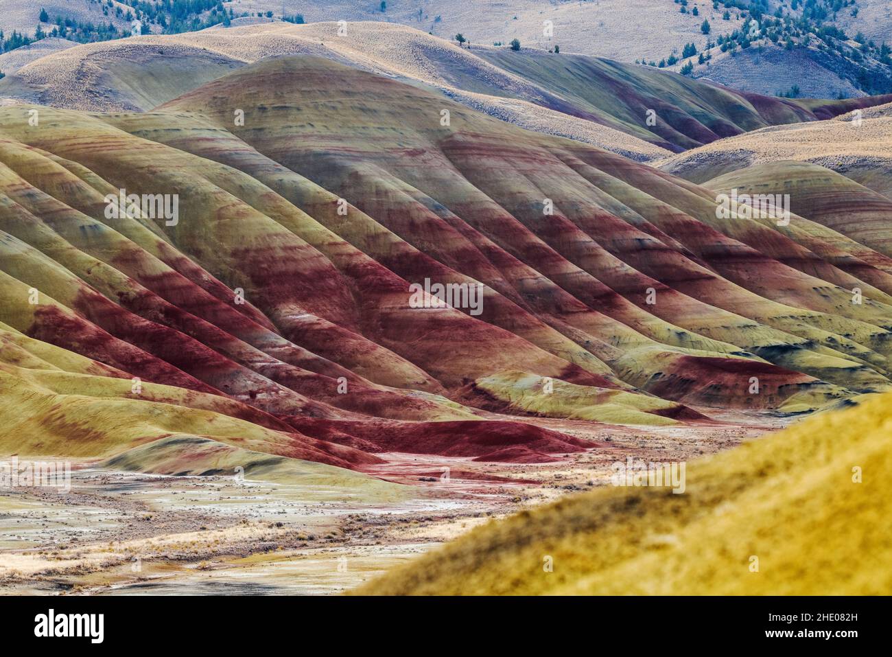 Painted Hills; geologic site; John Day Fossil Beds National Monument; near Mitchell; Oregon; USA Stock Photo