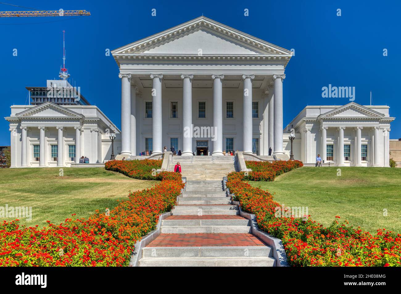 The Virginia State Capitol core, designed by Thomas Jefferson, has an internal, not external, dome. Stock Photo