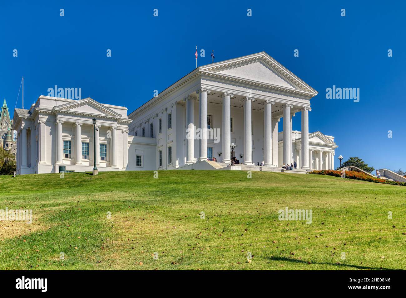 The Virginia State Capitol core, designed by Thomas Jefferson, has an internal, not external, dome. Stock Photo