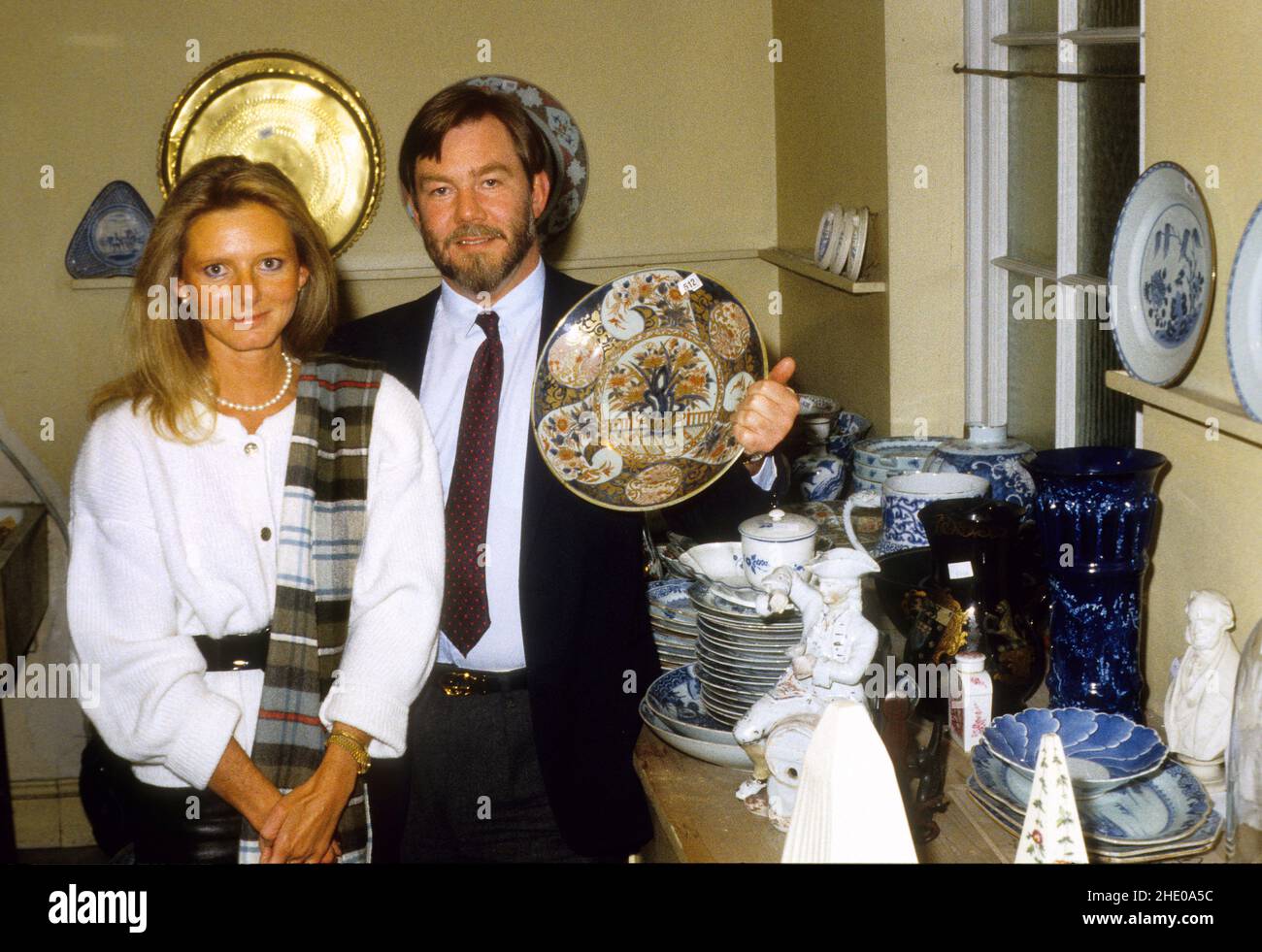 Viscount and Viscountess of Bradford at Weston Park Lord and Lady Bradford auctioning some of