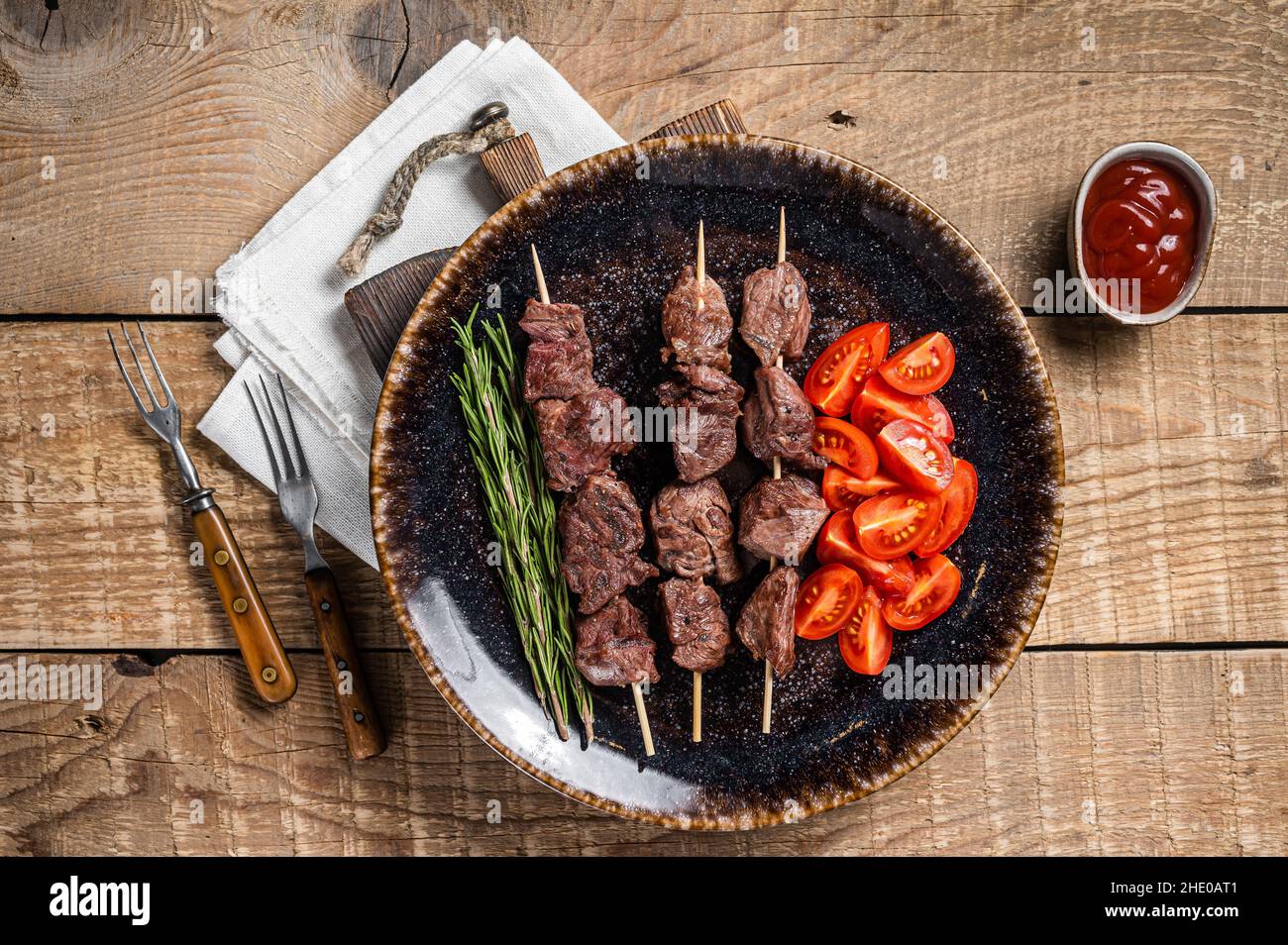 Shashlik Meaning Skewered Meat Originally Made Stock Photo 682149109