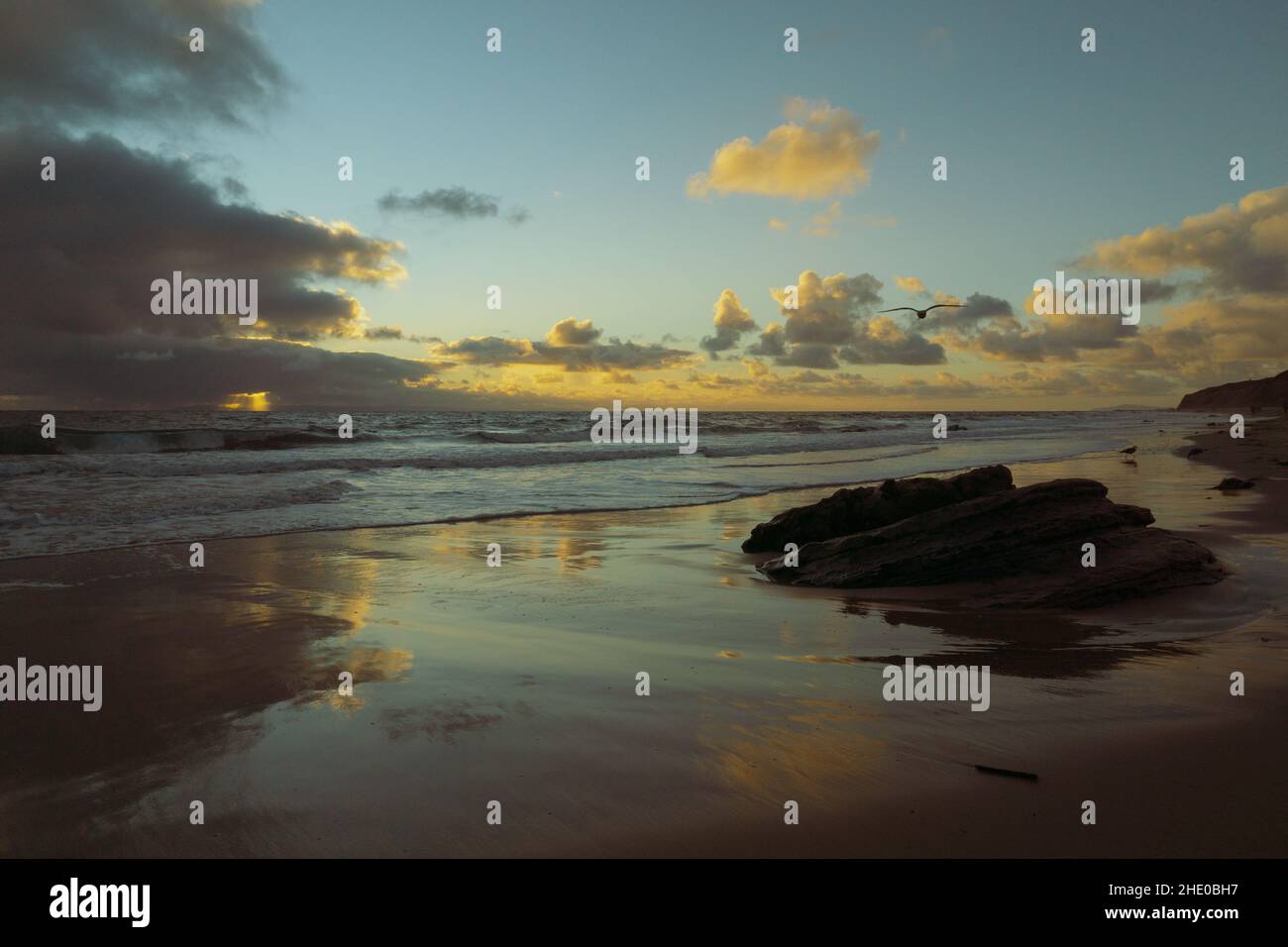 Sandy beach sunset low angle hi-res stock photography and images - Alamy