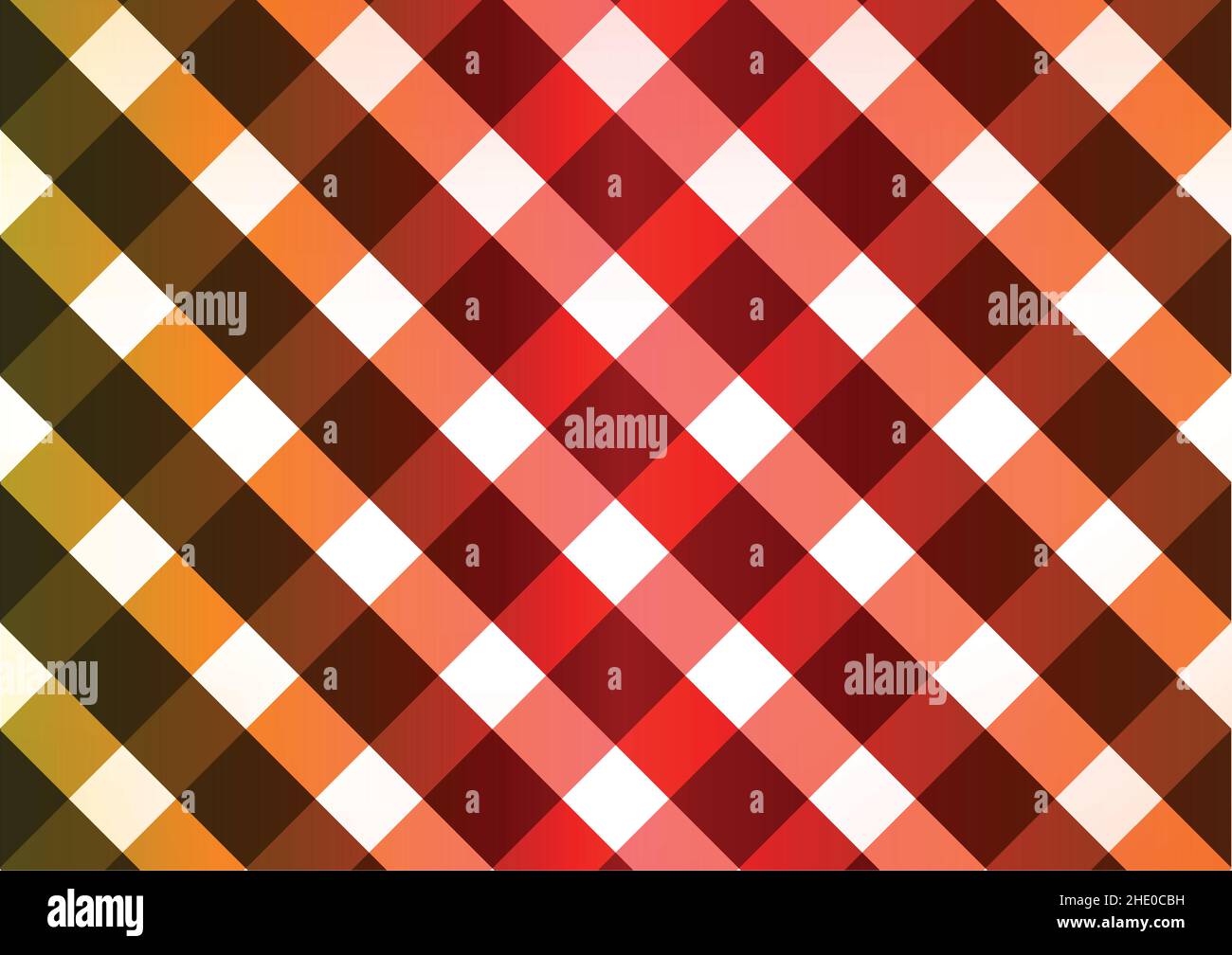 Grid, mesh wide lines 45°. Intersecting stripes. Regular grating, lattice texture. Interlocking, criss-cross geometric illustration green red orange Stock Vector