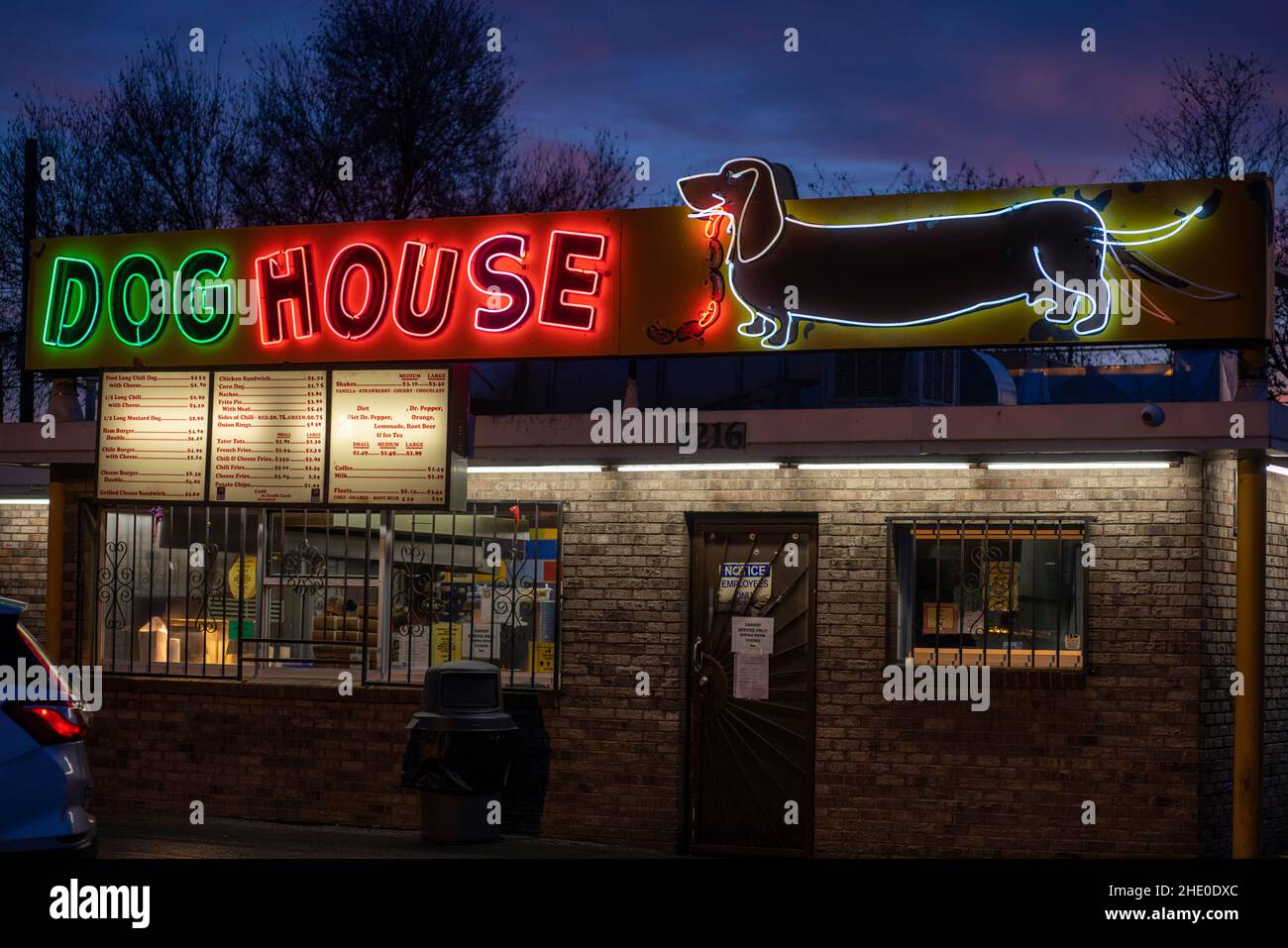 The dog house drive in restaurant on route 66 in Albuquerque, New Mexico. Featured in episodes of Breaking Bad and Better Call Saul. Stock Photo