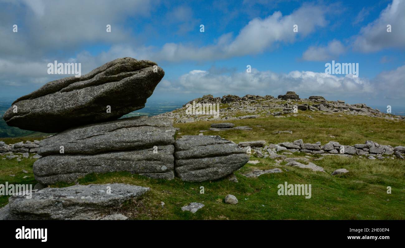 Impressive Dartmoor landscape on Belstone Common, a short distance from the village of Belstone Stock Photo