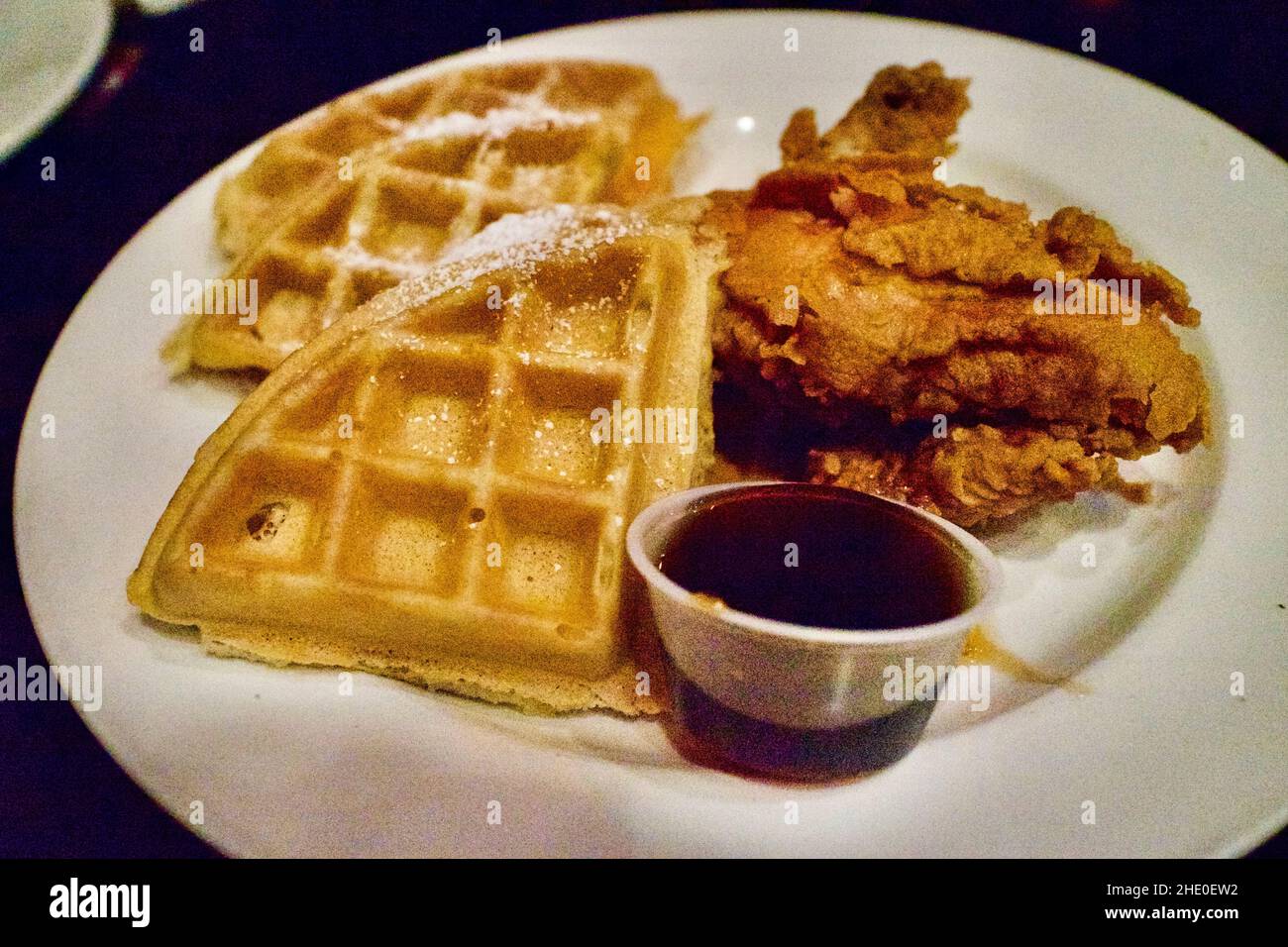 Fried chicken and waffles at Ben’s Chili Bowl restaurant on U Street in