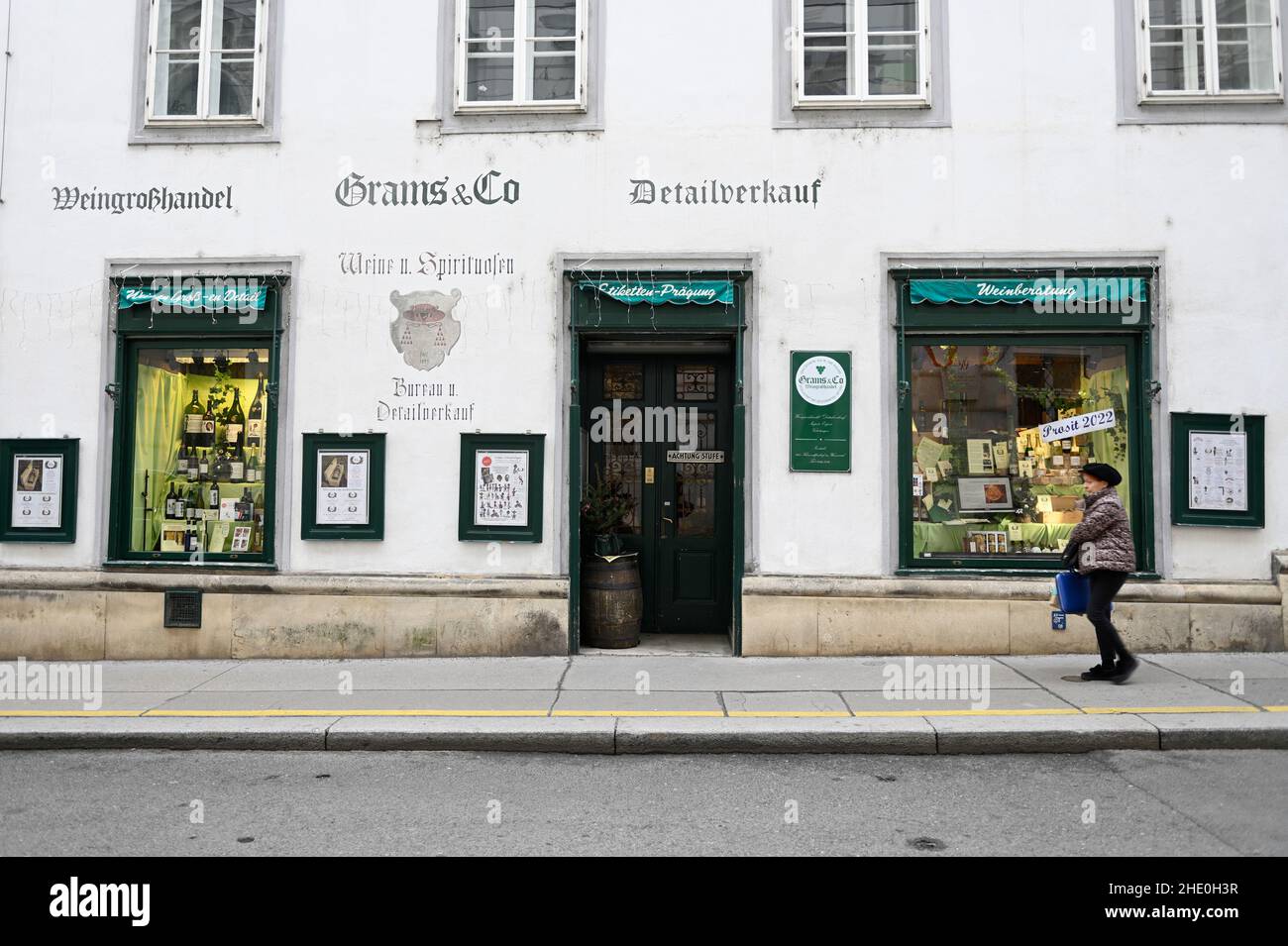 Vienna, Austria. Wine wholesaling in Singerstrasse in Vienna Stock