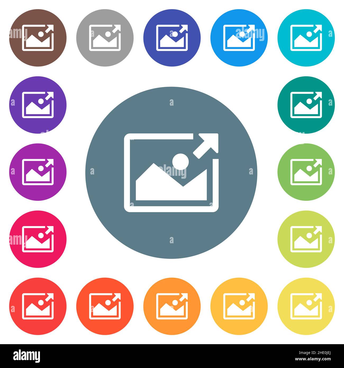 Export image flat white icons on round color backgrounds. 17 background ...