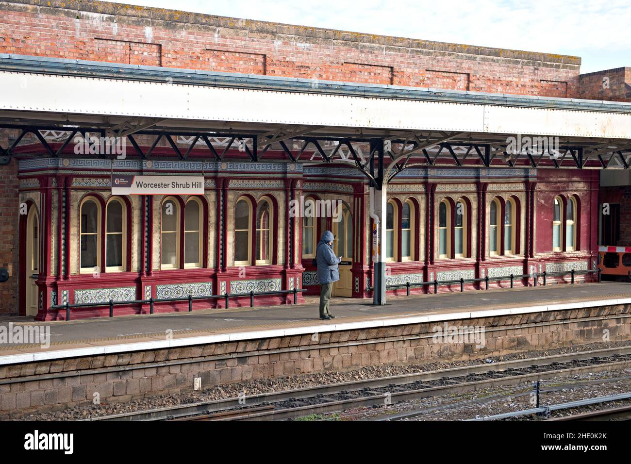 The restored and refurbished passenger waiting rooms at Worcester Shrub Hill railway station, UK Stock Photo