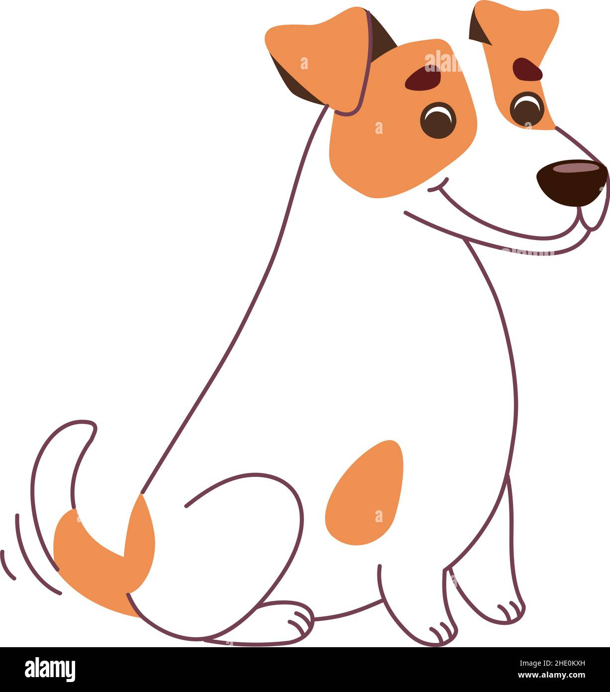 Jack Russell Terrier dog. The dog is sitting. Vector illustration in ...