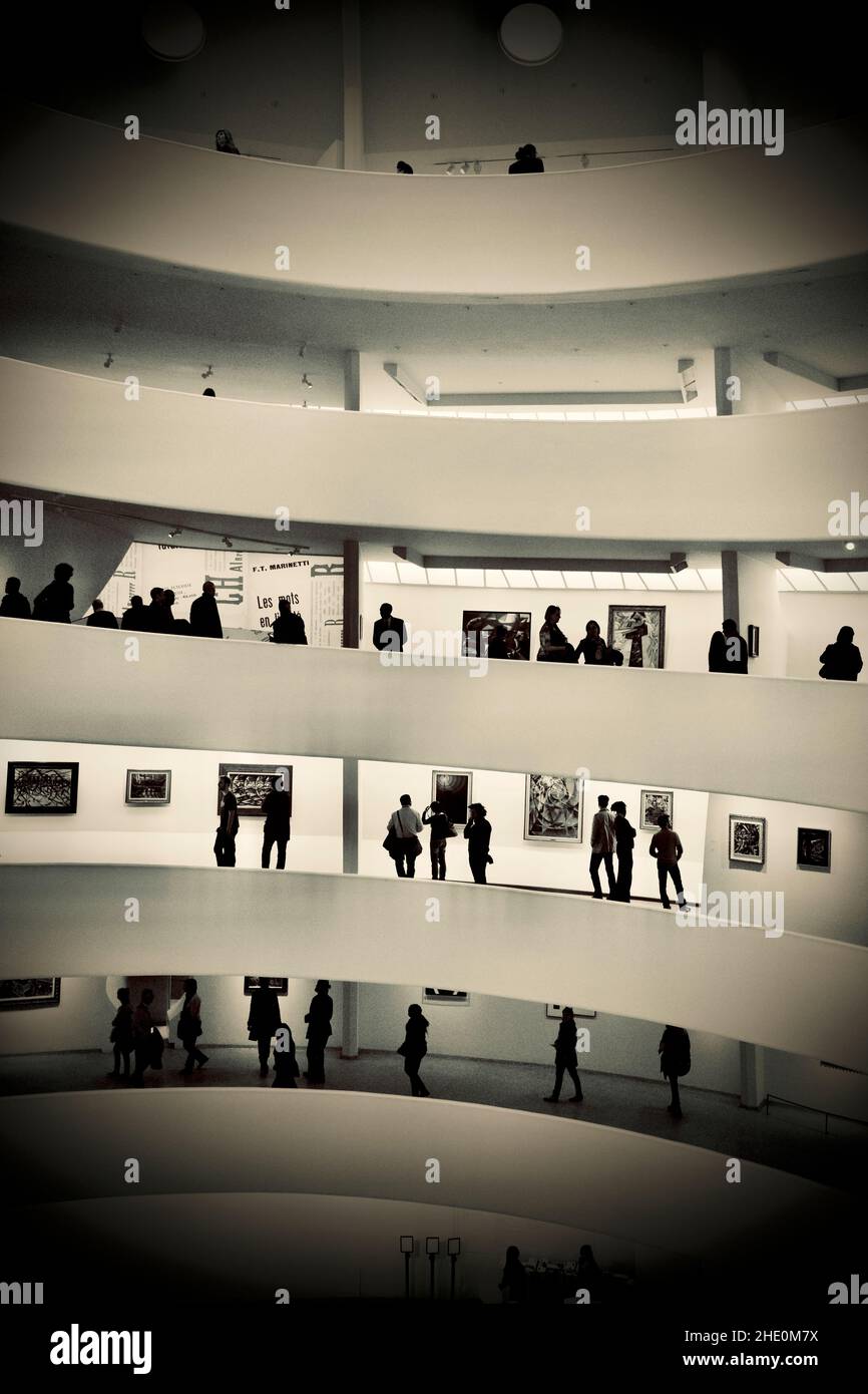 The Solomon R. Guggenheim Museum in New York City is located on 5th Ave. Stock Photo