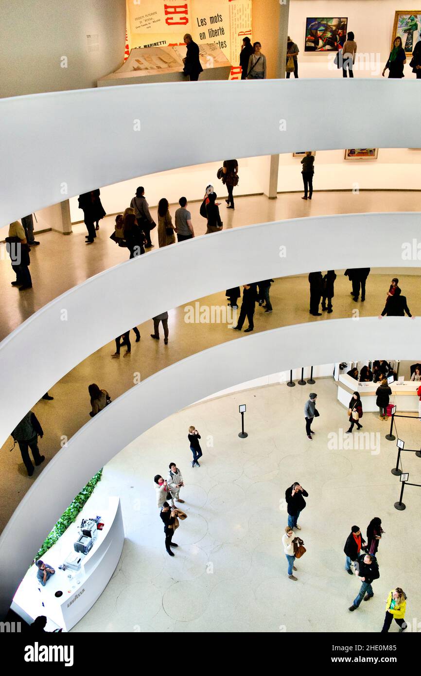 The Solomon R. Guggenheim Museum in New York City is located on 5th Ave. Stock Photo