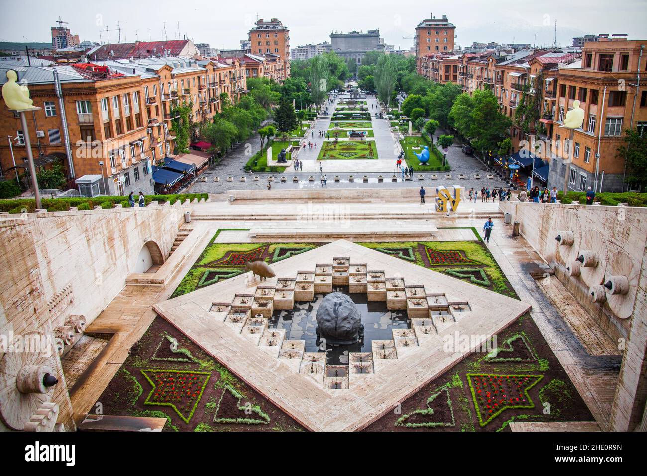 View of Cafesjian Center for the Arts, Cascade complex, Yerevan, Armenia, Stock Photo