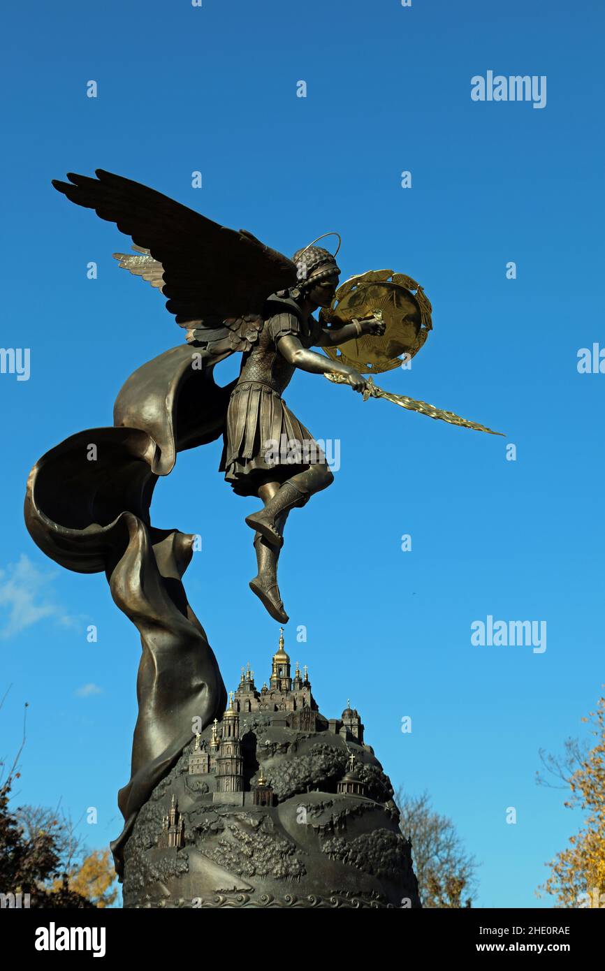 Archangel michael statue in kiev hires stock photography and images