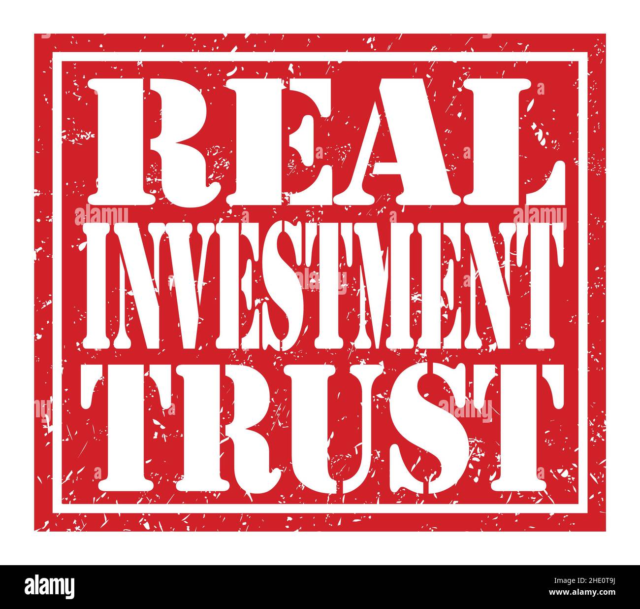 REAL INVESTMENT TRUST, words written on red stamp sign Stock Photo Alamy