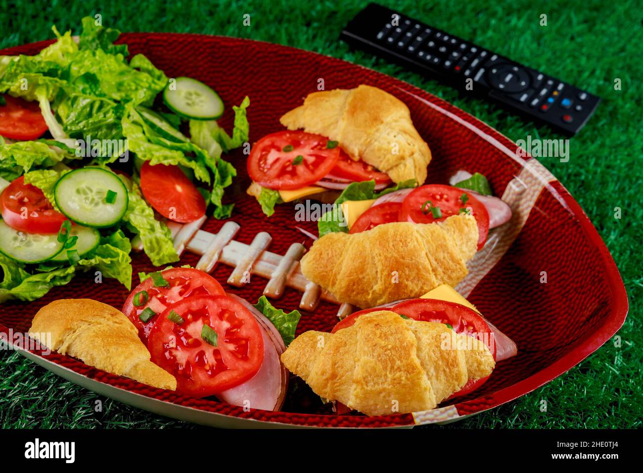 American football game concept. Catering fresh meal for fan of football