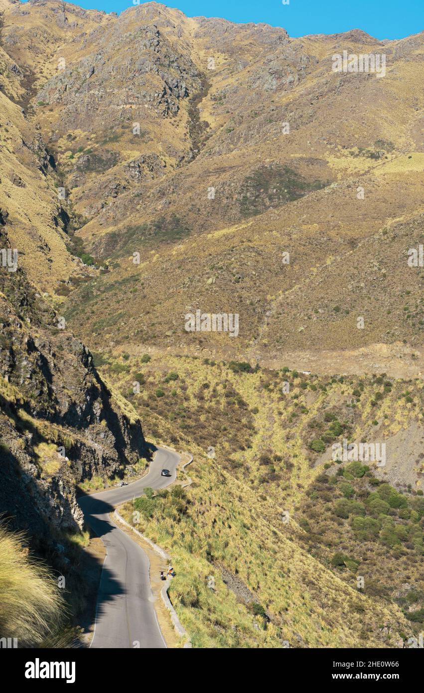 Vertical shot of a mountain in En Merlo, San Luis,  Argentina Stock Photo