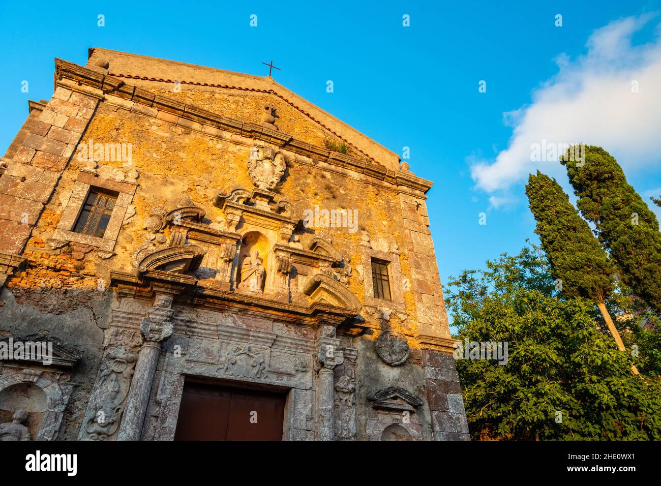 Church in San Marco D'Alunzio, Nebrodi Park, Sicily, Italy Stock Photo
