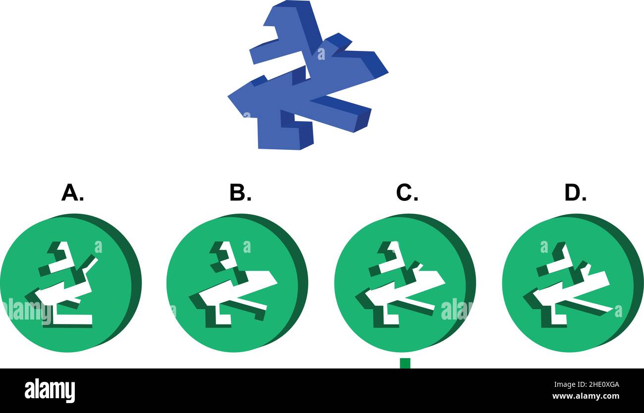 IQ Abstract Reasoning Exam Question With One Main Object At The Top And Iq Abstract Reasoning Exam Question With One Main Object At The Top And