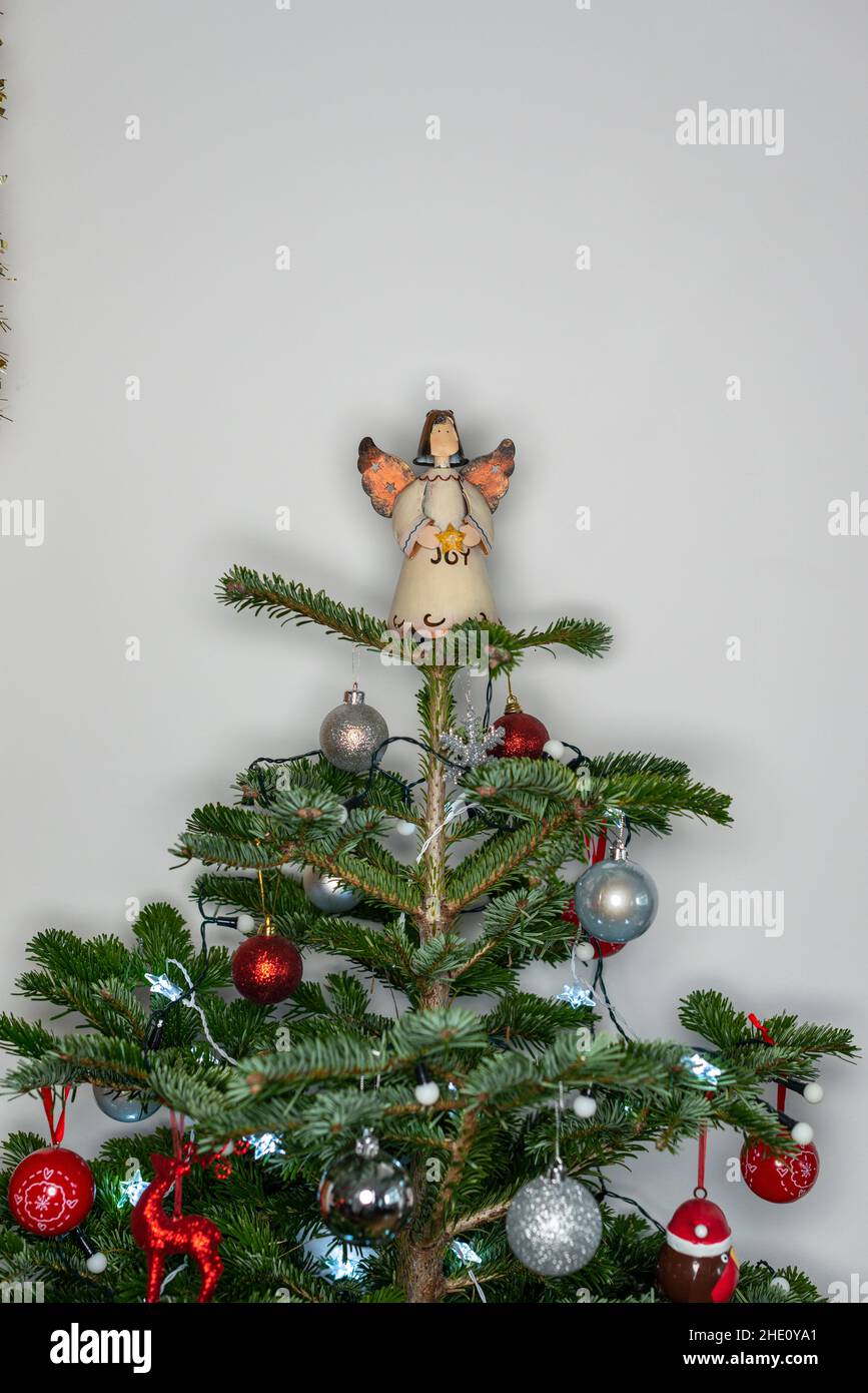 Decorated christmas tree, detail Stock Photo
