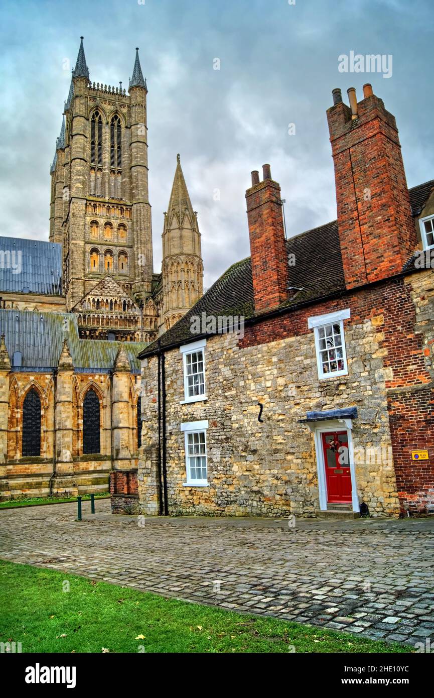 UK, Lincolnshire, Lincoln Cathedral and 27 Minster Yard Stock Photo Alamy