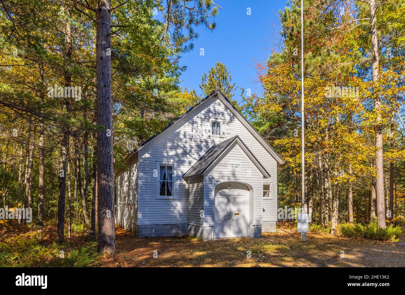 Rogers City, Michigan, USA October 23, 2021 The Glawe School building at The 40 Mile Point