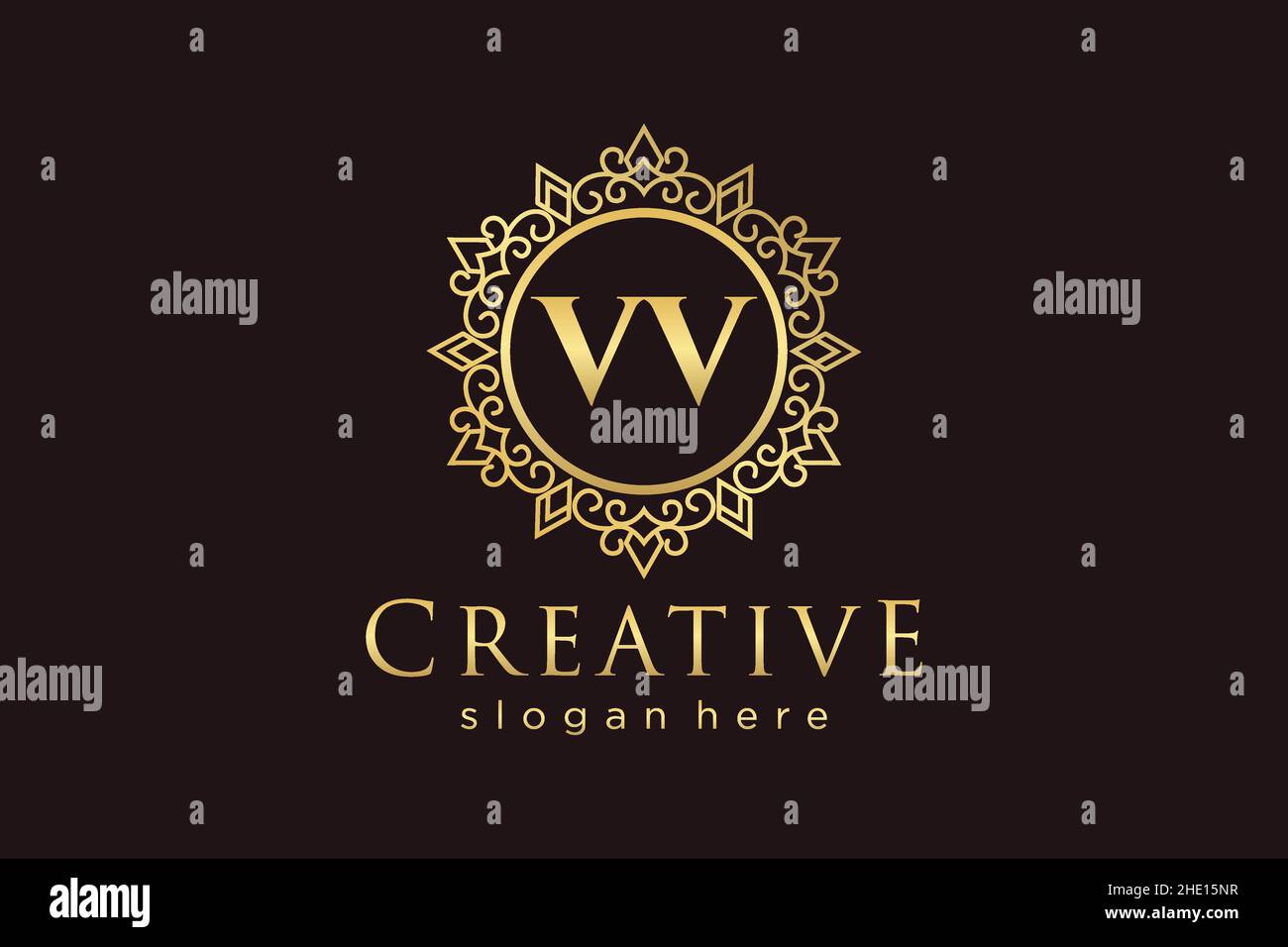 VV Initial Letter Luxury calligraphic feminine floral hand drawn ...