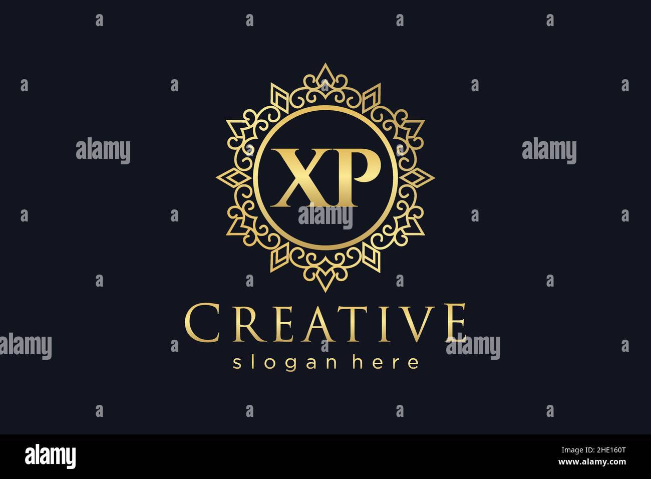XP Initial Letter Luxury calligraphic feminine floral hand drawn heraldic monogram antique vintage style luxury logo design Premium Stock Vector