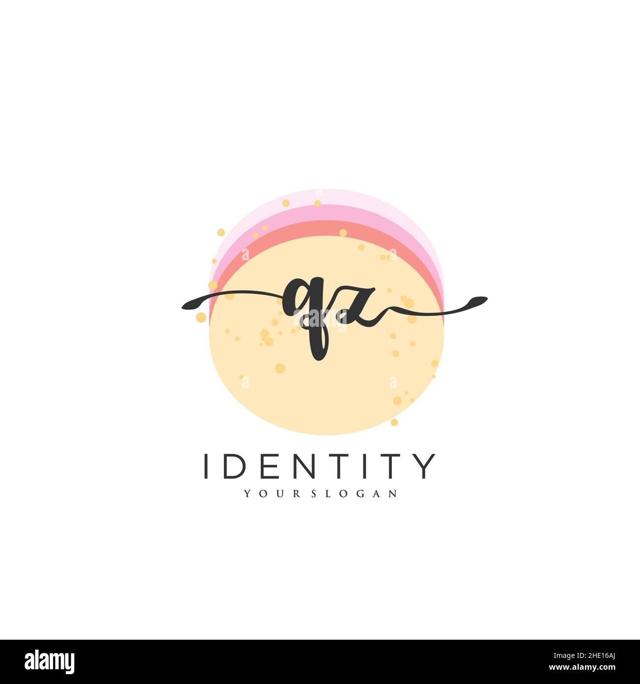 QZ Handwriting logo vector art of initial signature, wedding, fashion ...
