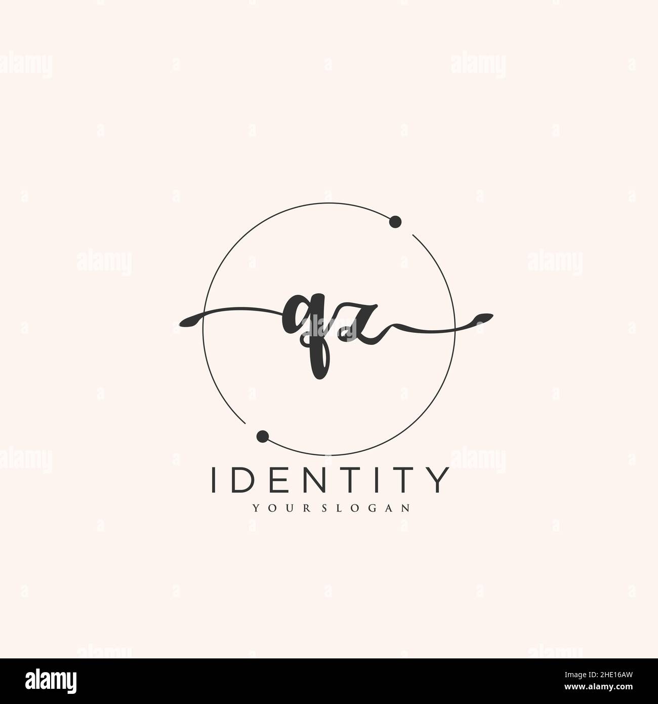 QZ Handwriting logo vector art of initial signature, wedding, fashion ...