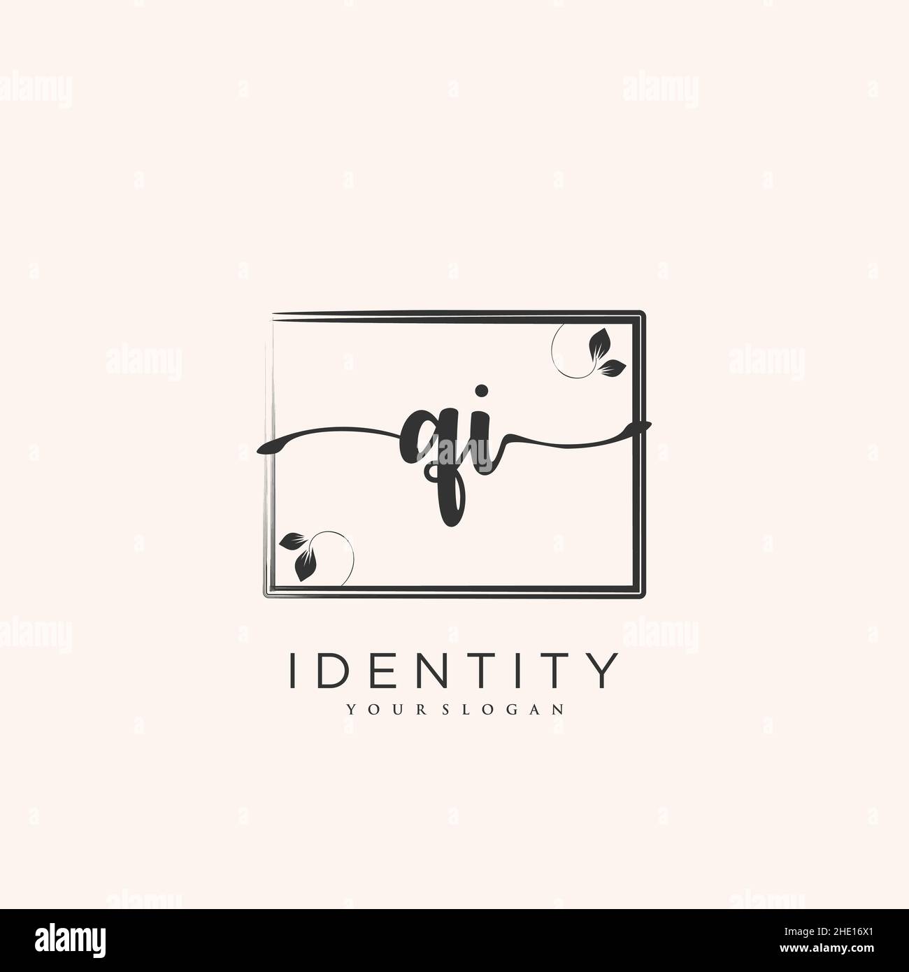 QI Handwriting logo vector art of initial signature, wedding, fashion ...