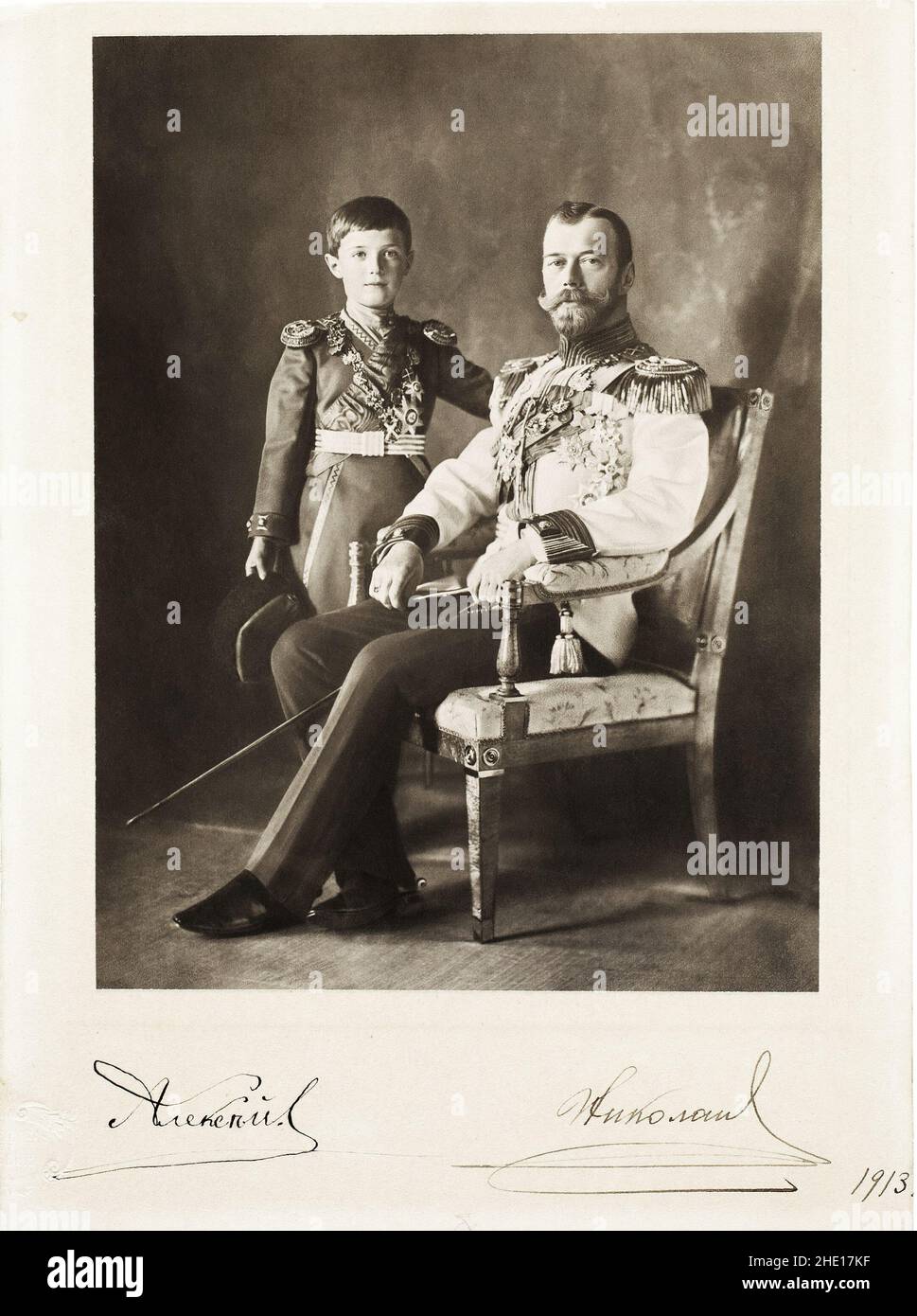 Nicholas II Romanov and Cesarevitch Alexey 