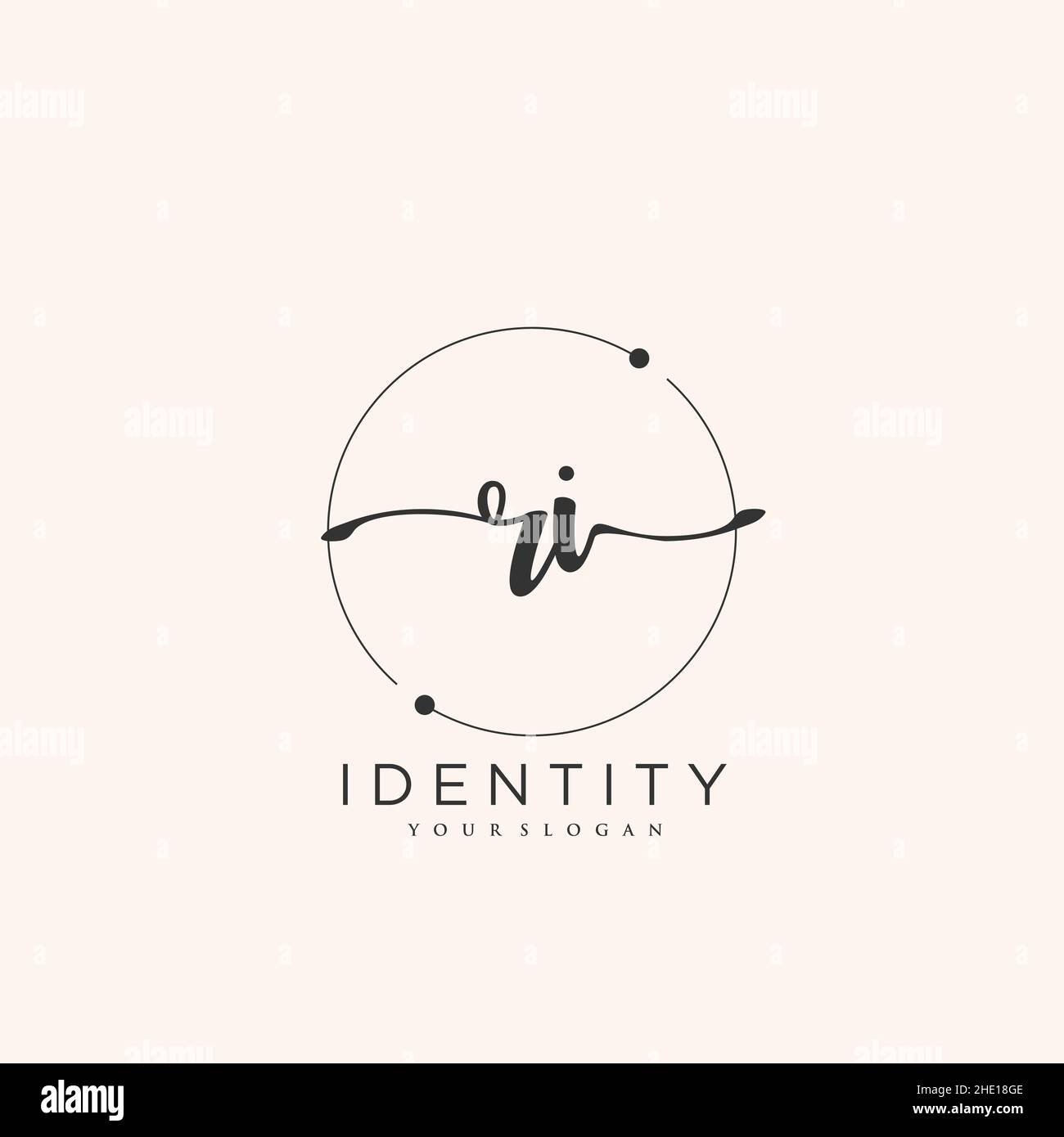 RI Handwriting logo vector art of initial signature, wedding, fashion ...