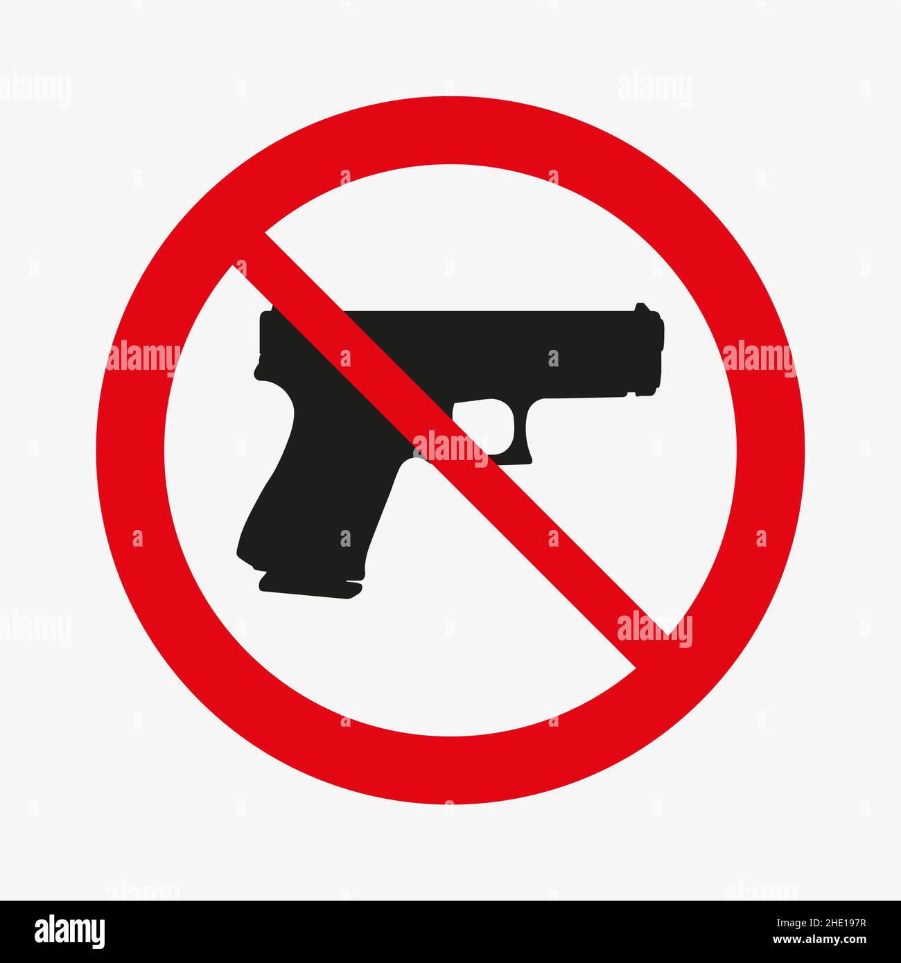 No gun sign. Using weapon prohibited sign Stock Vector