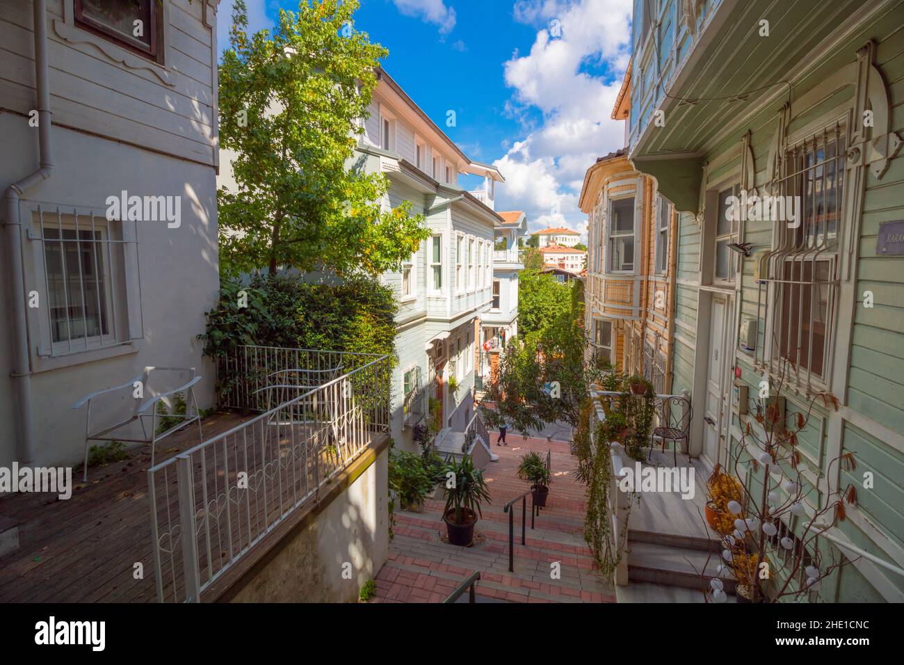 Arnavutkoy. Street in Arnavutkoy district in Besiktas Istanbul. Istanbul Turkey - 9.14.2021 Stock Photo