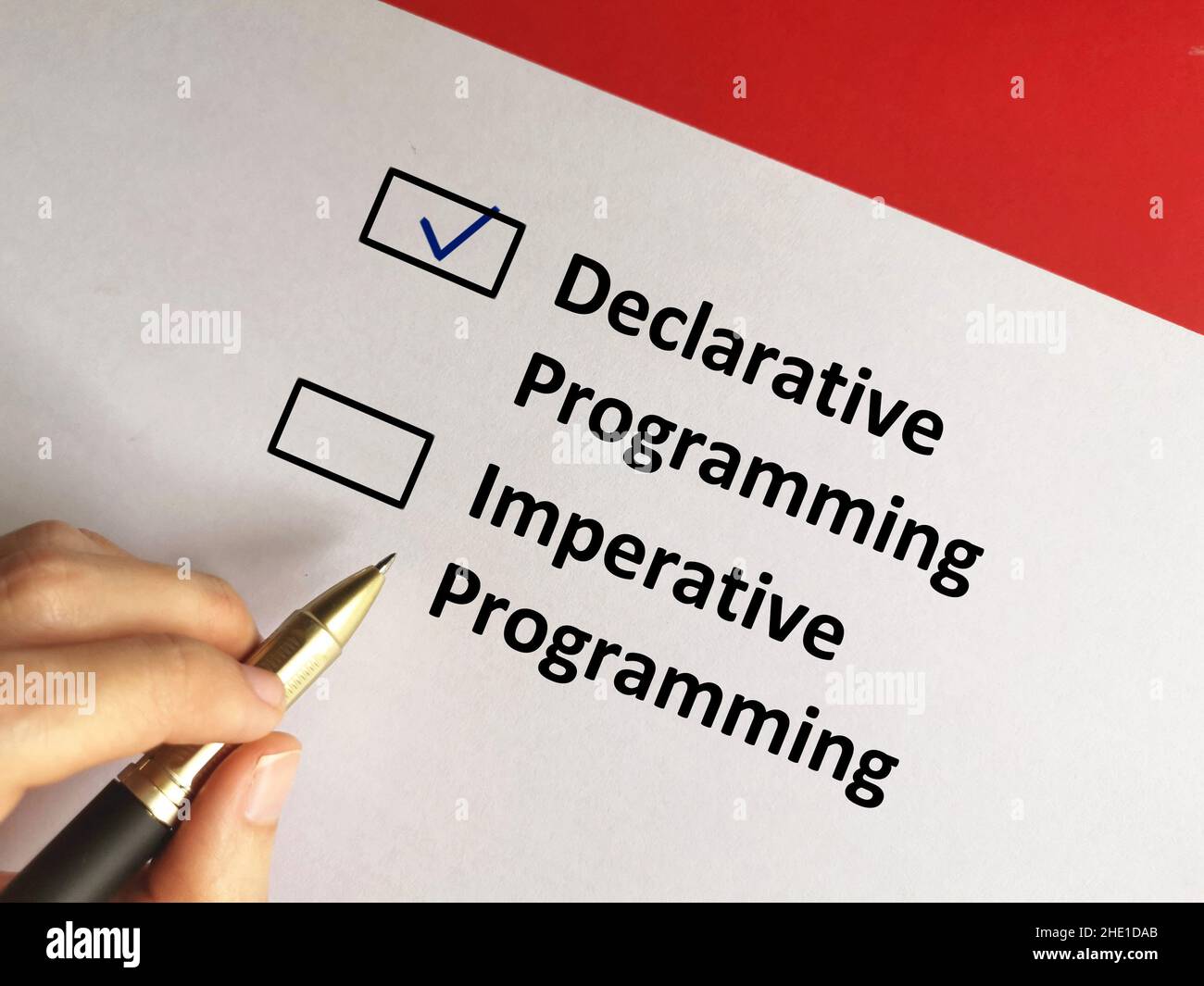 One person is answering question. He chooses declarative programming ...