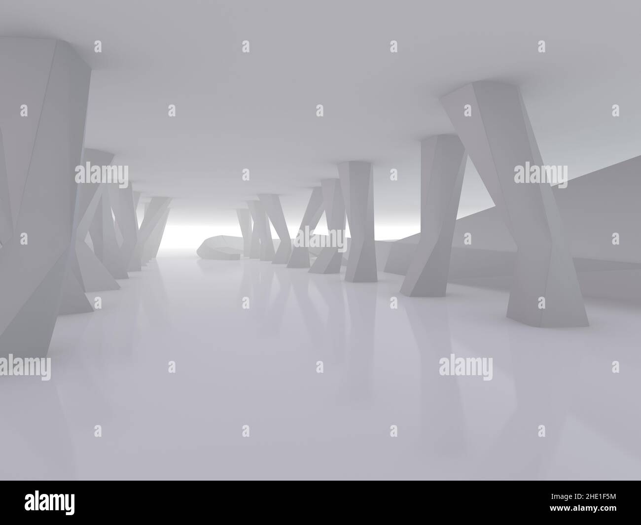 Abstract modern architecture background, empty open space interior. 3D ...