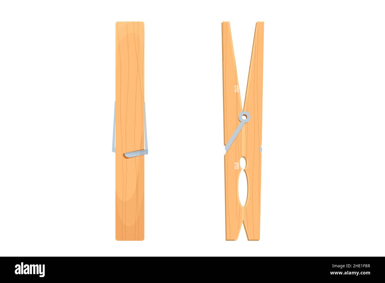 Wooden Clothespin Set Stock Vector by ©artshock 129793946