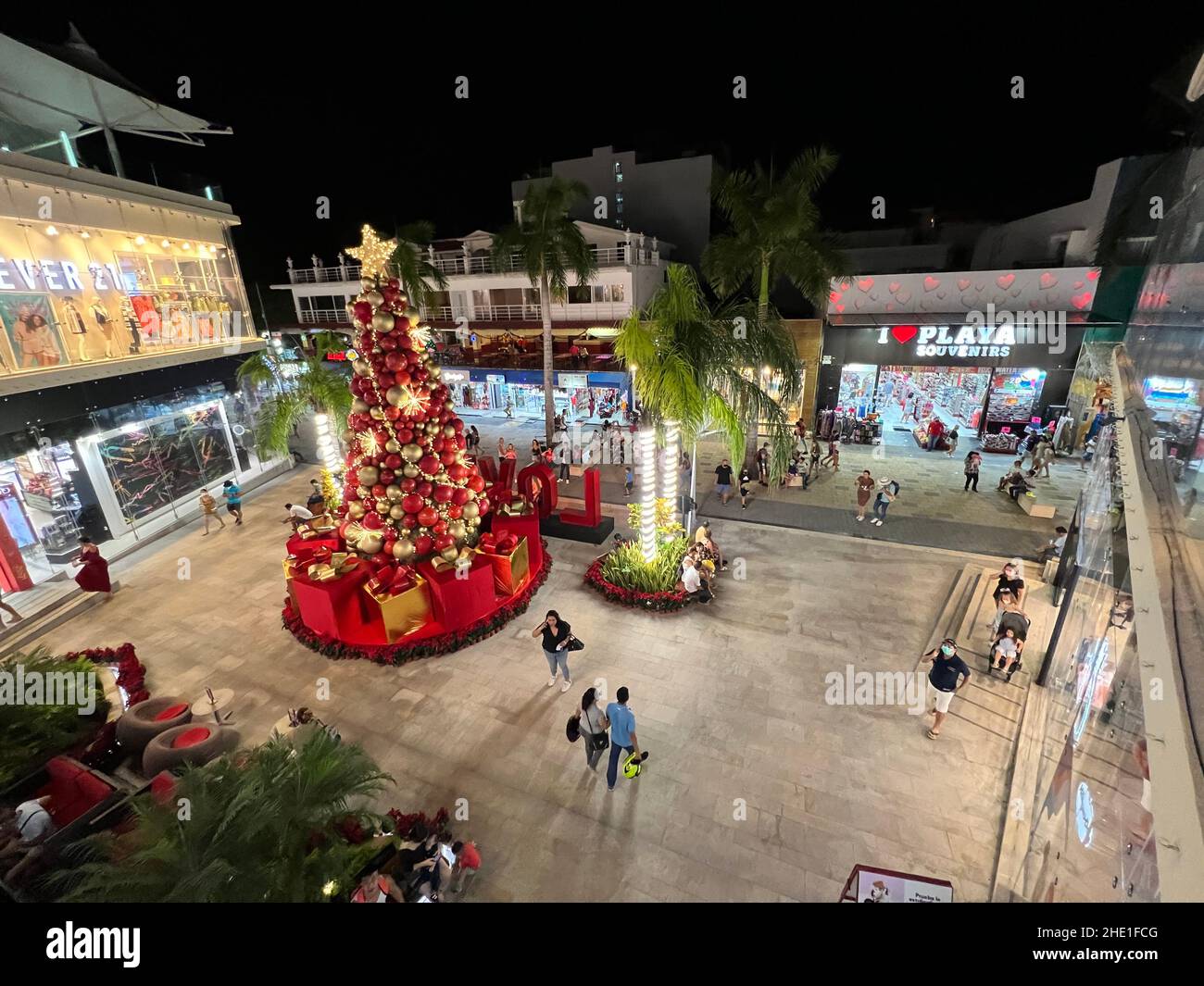 Playa del Carmen, Quintana Roo, Mexico - December 17, 2021: Shopping mall  in Playa del Carmen. Popular shopping area for tourists in Riviera Maya  Stock Photo - Alamy