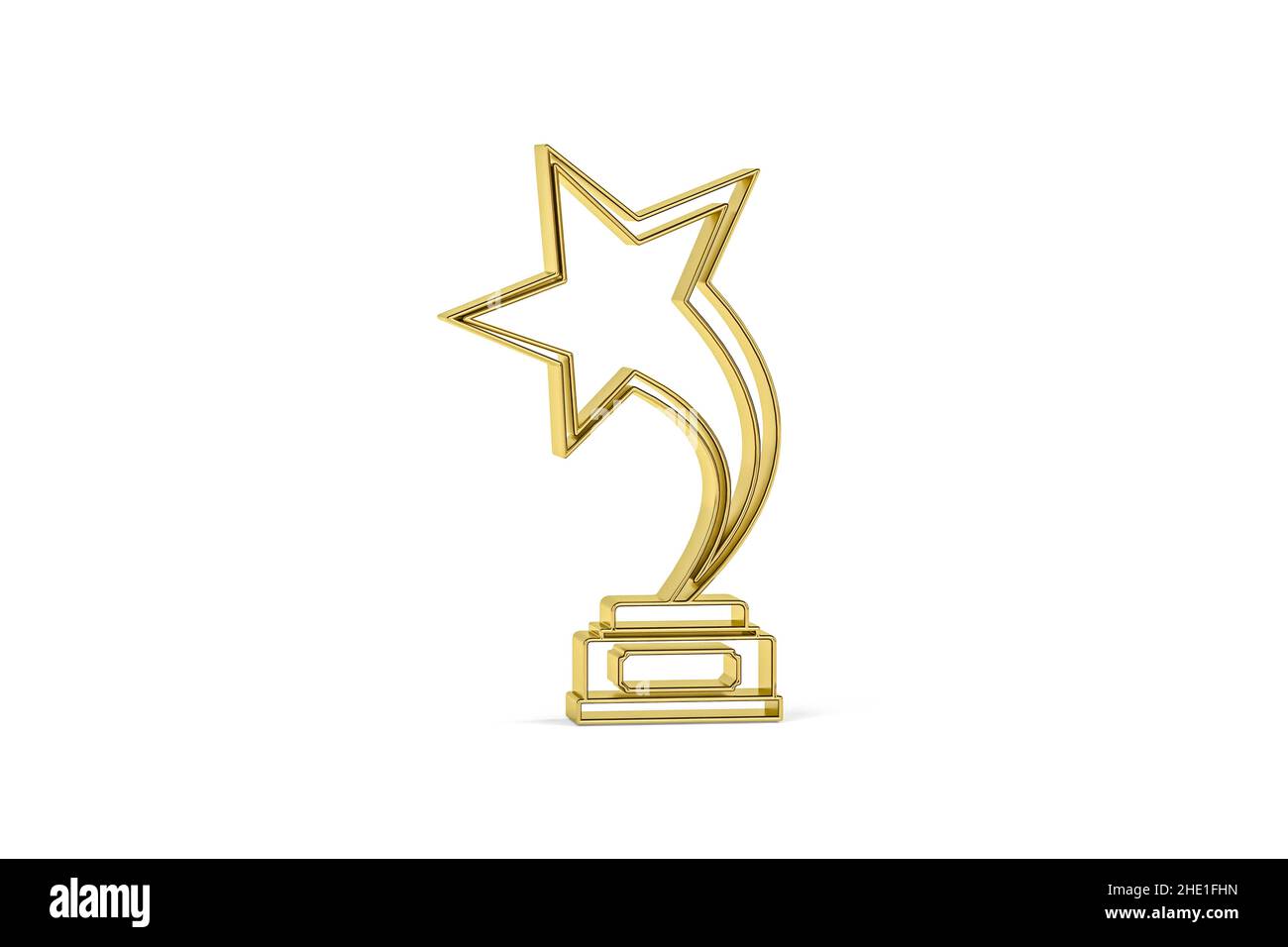 Golden 3D award isolated on white background - 3d render Stock Photo ...