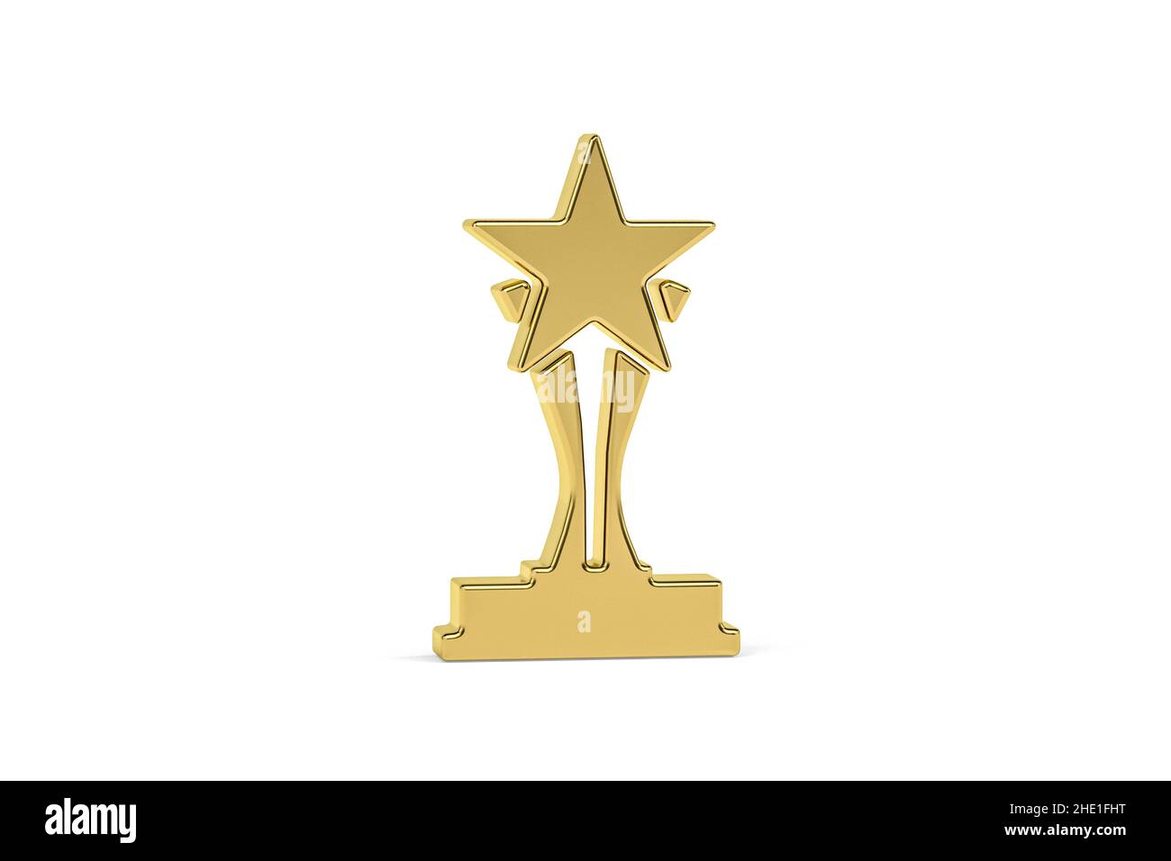 Golden 3D award isolated on white background - 3d render Stock Photo ...
