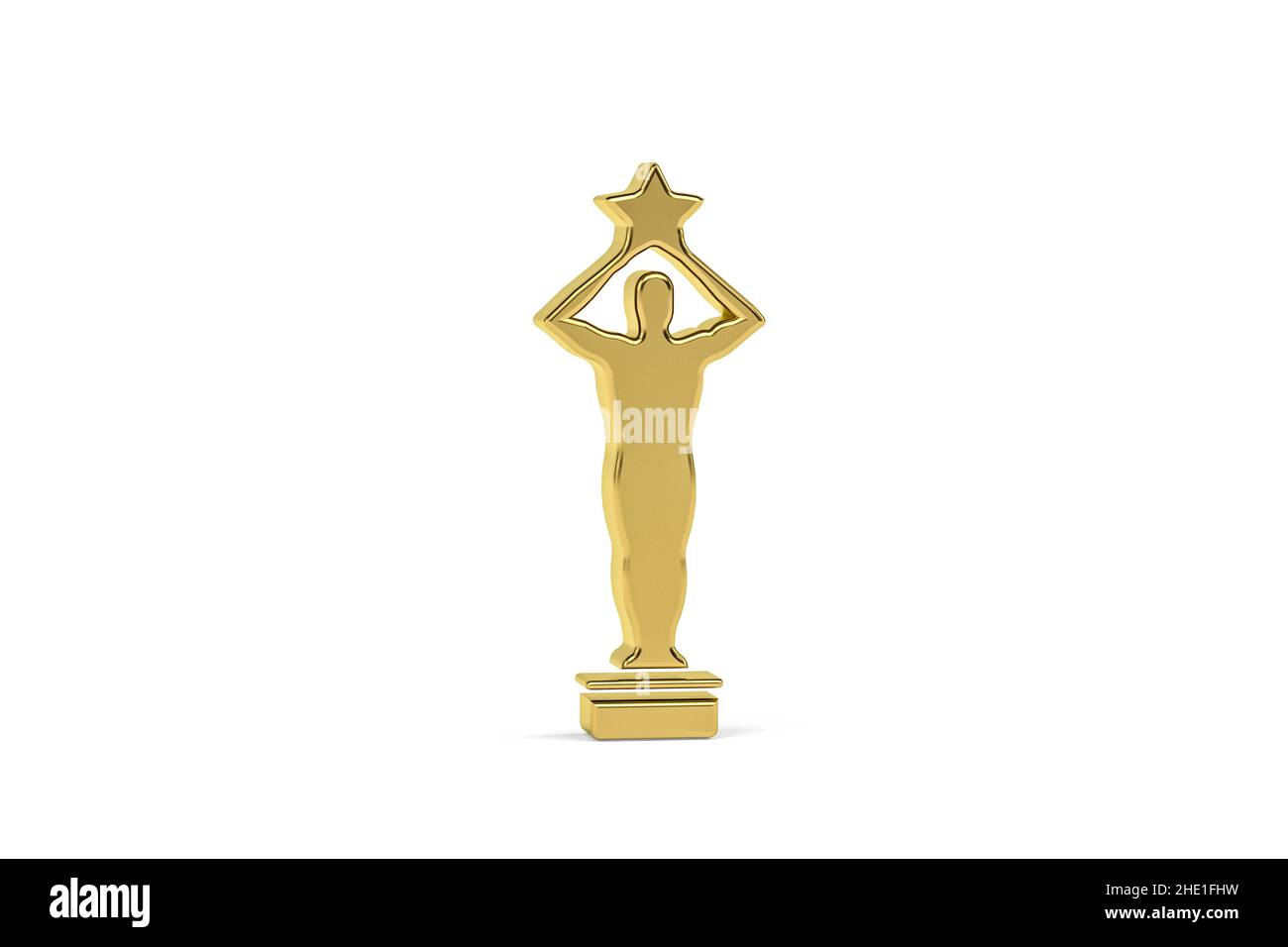 Golden 3D award isolated on white background - 3d render Stock Photo ...