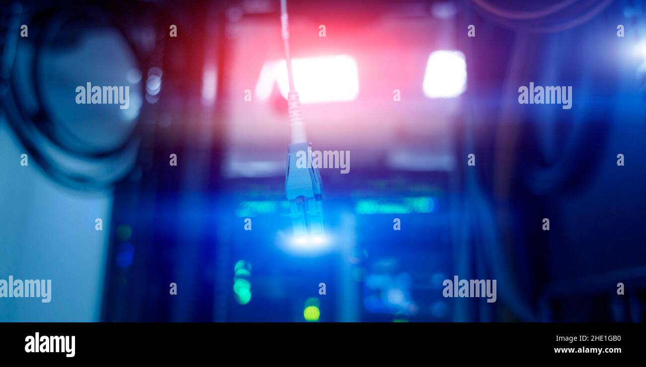 Close up fiber optic in server room network cables Stock Photo - Alamy