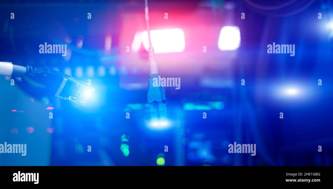 Close up fiber optic in server room network cables Stock Photo - Alamy