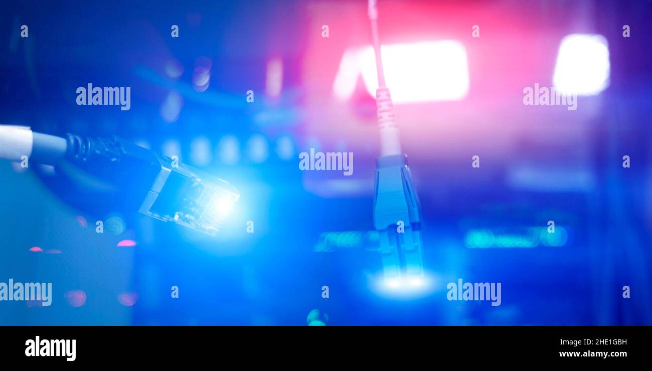 Close up fiber optic in server room network cables Stock Photo - Alamy