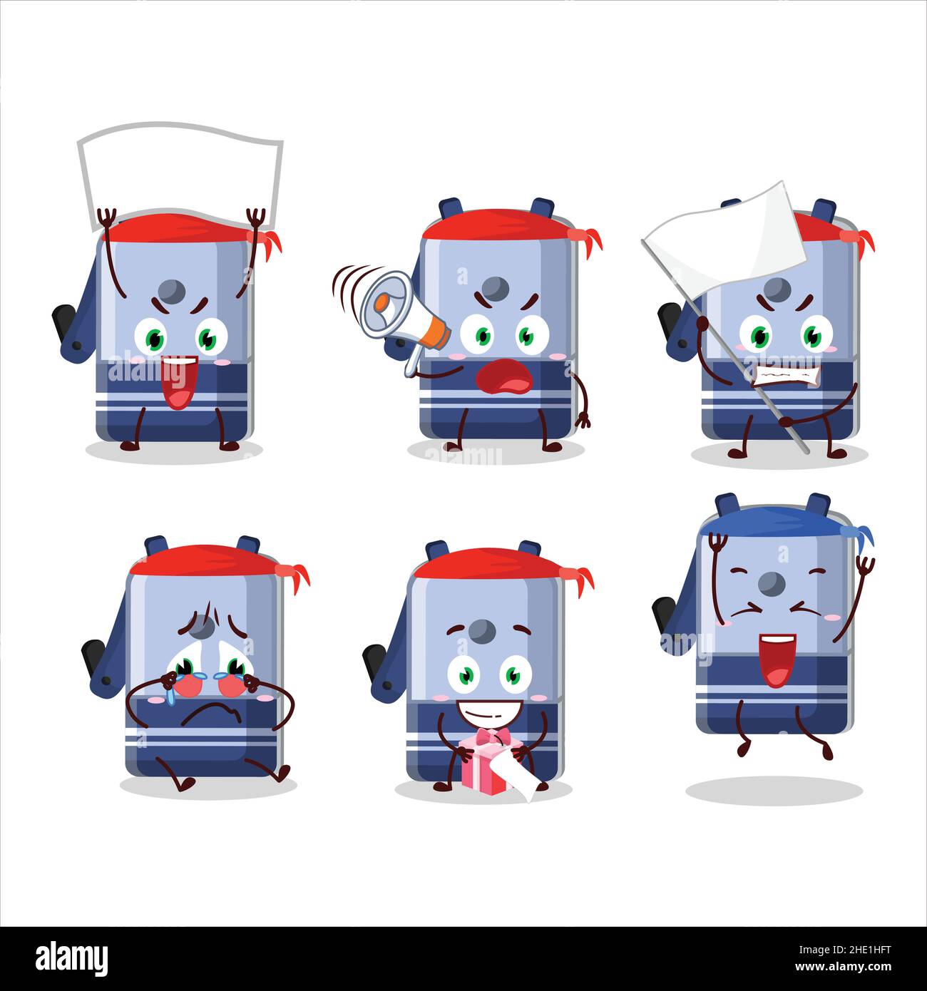 Mascot design style of blue pencil sharpener table character as an ...