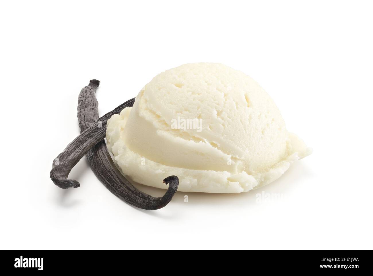 Vanilla ice cream isolated on white background - clipping path included Stock Photo
