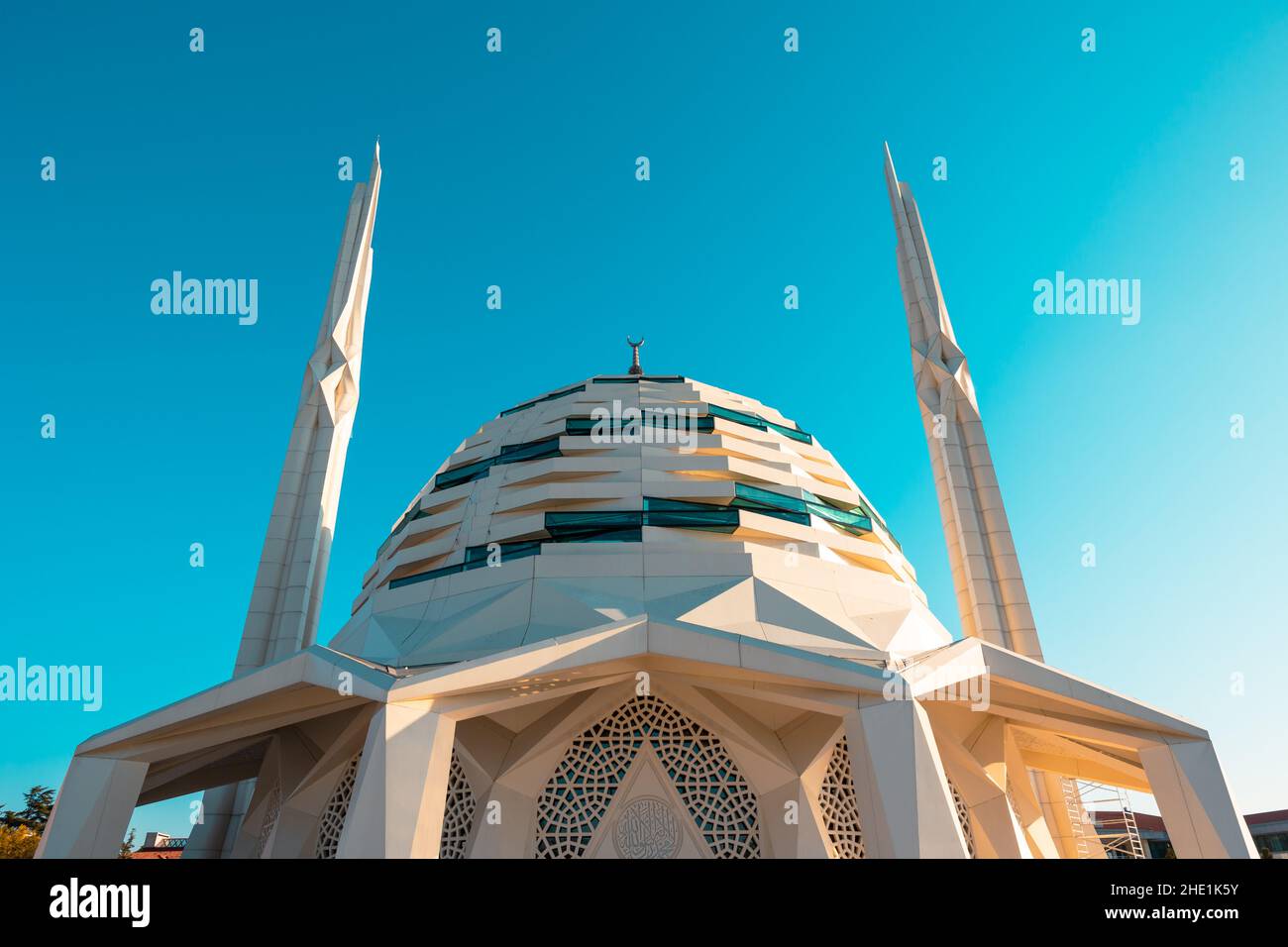 Marmara University Faculty of Theology Mosque or Marmara Ilahiyat Camii in Turkish in Istanbul. Ramadan or islamic architecture background photo. Stock Photo
