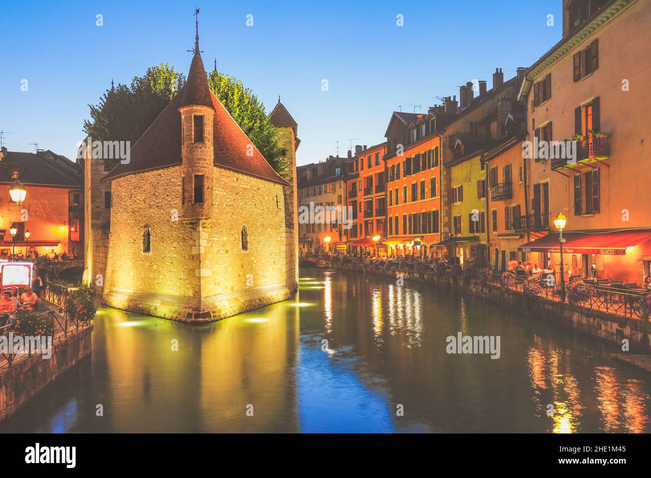 Palais de l'Isle, popular landmark in Annecy, the capital of Savoy, called Venice of the Alps, France Stock Photo