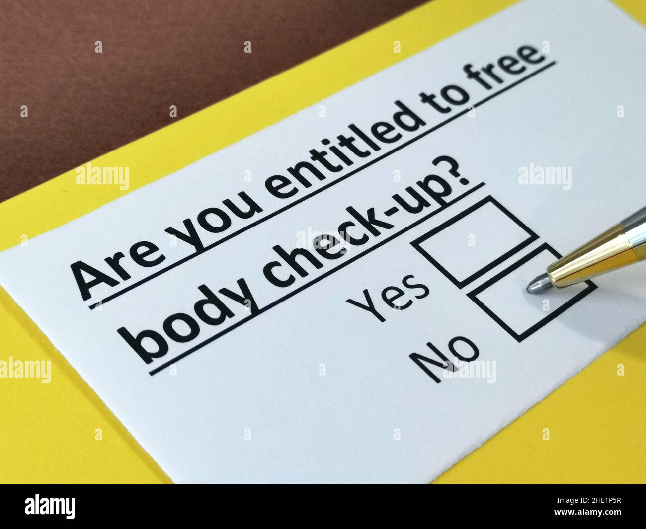 One person is answering question about free body check up. Stock Photo